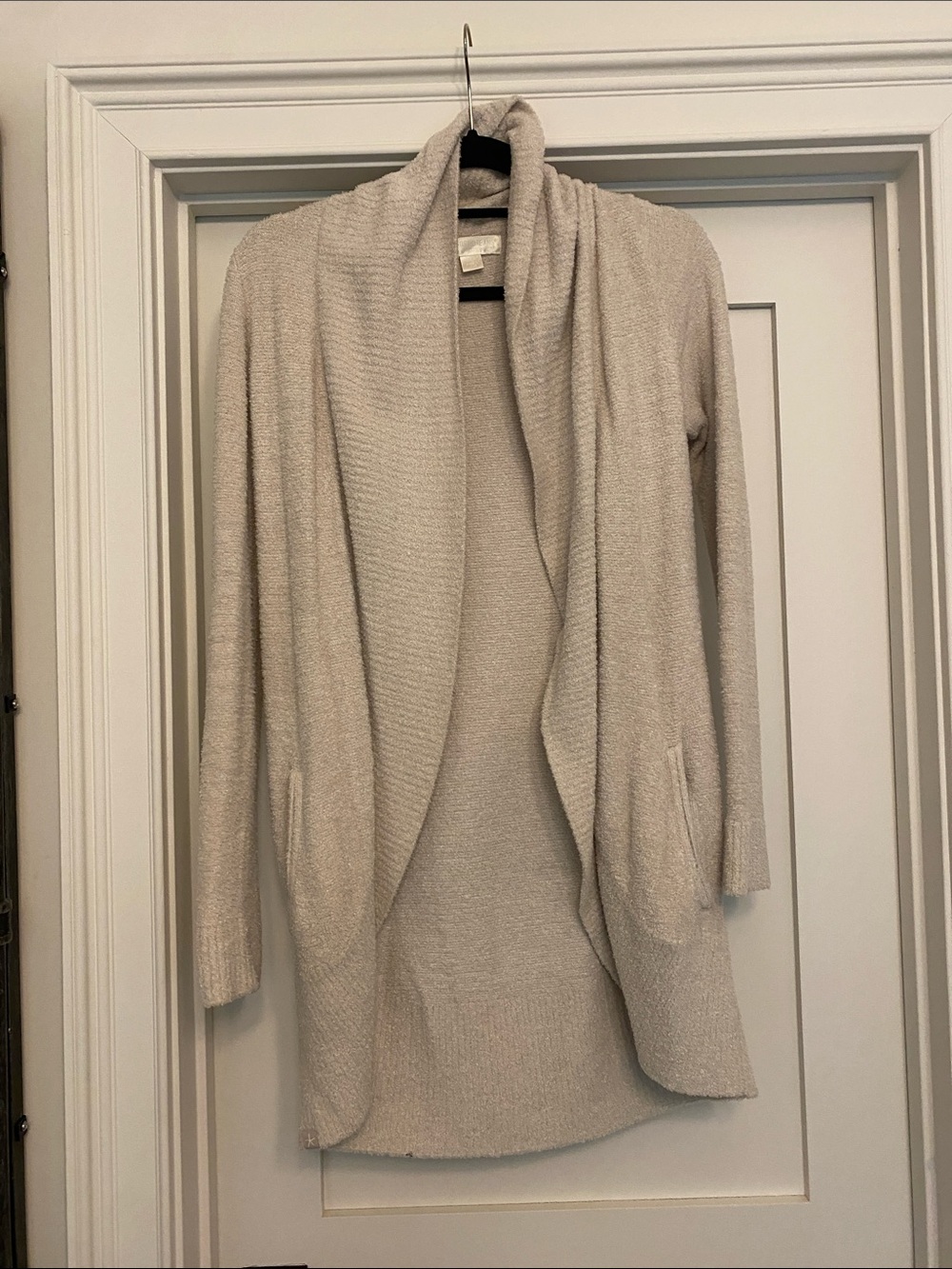 Barefoot Dreams Open-Front Women's Cardigan Sweater in Light Beige